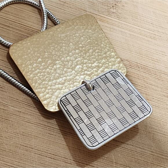Brighton mixed metals rectangular pendant‎ necklace - Picture 5 of 8